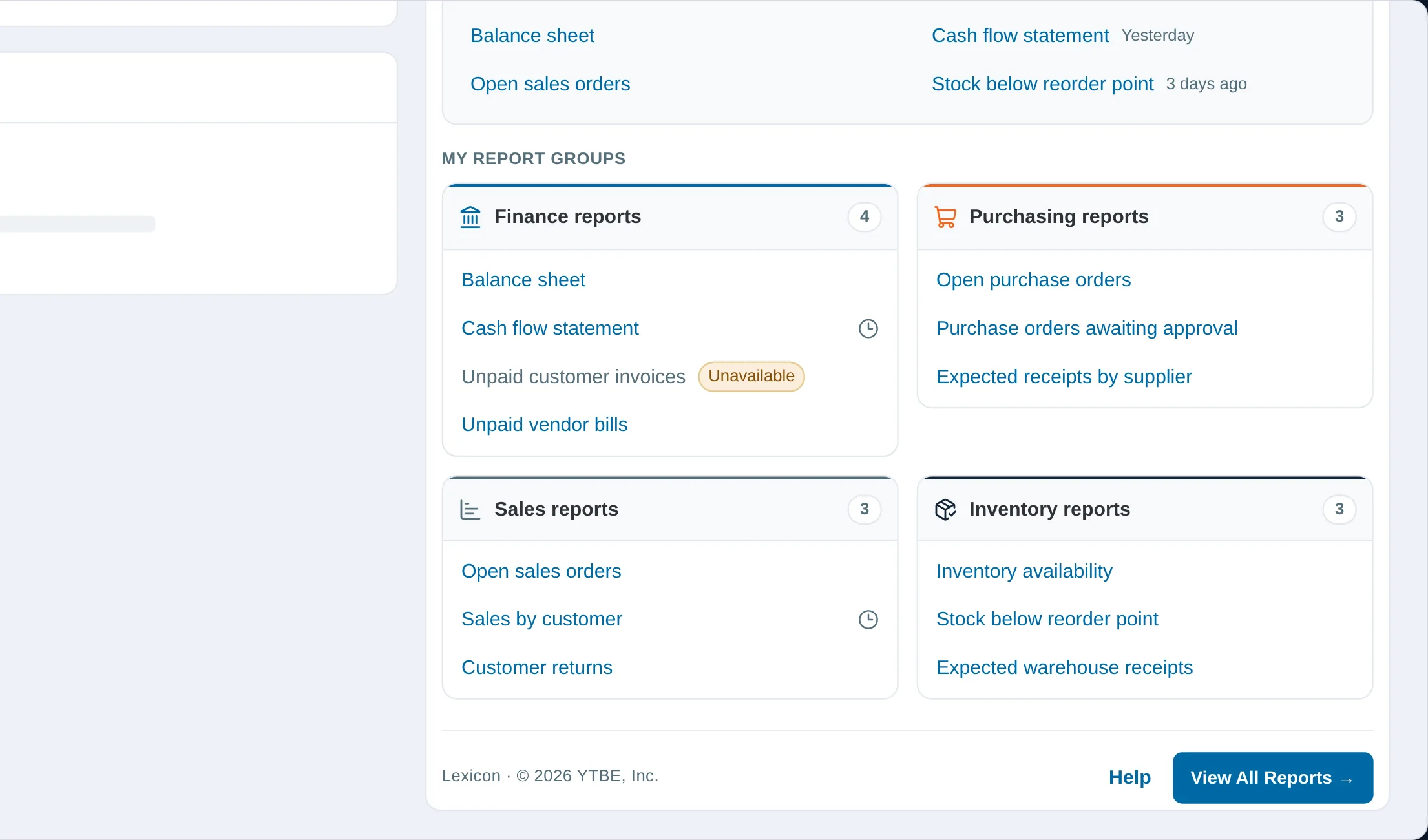 Lexicon: a governed catalog of reports inside NetSuite